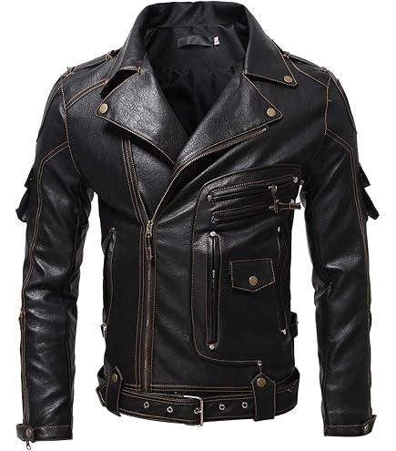 Texpeed Veste Moto Cuir Homme Homologuu00e9 Avec Protections - Marlon Brando Ru00e9tro Chopper Blouson - Avec Protection Vu00e9ritable Biker CE Armor (EN 1621-1) Brun/Marron - L
