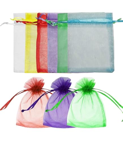 25 Sacchetti Regalo In Organza Con Coulisse, Motivo Floreale Dorato, 10x15 Cm, Per Bomboniere E Gioielli