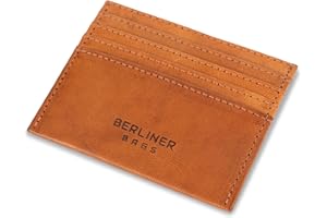 BERLINER BAGS Skórzane etui na karty, mini portfel dla mężczyzn i kobiet - brązowy, Vintage brązowy