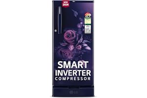 LG 185 L, 4 Star, Smart Inverter, Direct Cool Single Door Refrigerator (GLD1945ZOBE, Blue Euphoria, Base stand with Drawer)