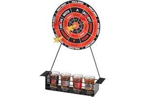 Wahou 31-C2-127 Jeu à boire Fléchettes Drinking game Noir rouge jaune blanc et transparent Métal plastique et verre H35 x 7 x 25 cm