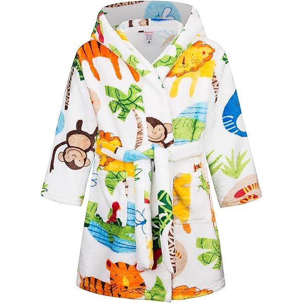 Peignoir D'hiver Enfant Garçon Fille - Épais En Flanelle - Dessin Animé - Pyjama Ou Poncho De Bain