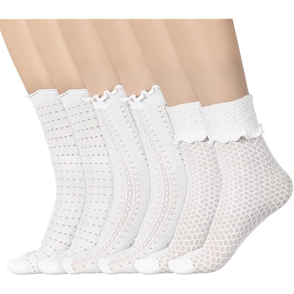 Healife Weiße Rüschen Socken - Weiße Baumwoll Sp Produktbild-Vorschau 8