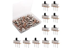 RUNCCI-YUN 200 stycken miniskjutbrytare, PCB-panel, Arduino DIY 3 stift 2 positioner panel skjutreglage, vertikal skjutbrytar