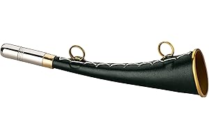 K&S WILDKAMERAS Cuerno de caza cuerno de caza cuerno de niebla 16 cm 21 cm 25 cm barco de caza de latón, verde, dorado (verde, 21 cm)