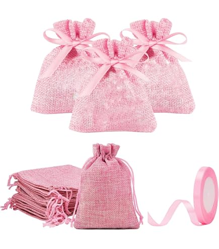 Sacchetti Bomboniere Personalizzate Battesimo Misto Lino - 5