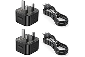BIHPJD 25W USB C Charger for Samsung 2 Pack Super Fast Charging with 2M USB C Cable Compatible for Samsung Galaxy S25/S24S23/S22 Ultra/FE 5G, Z Flip 3/Z Fold 3, Note 20/10 Series (UK Wall Plug)​