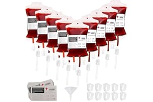 Winnsell 10pcs Blood Bag for Drinks Halloween Party, Reusable Blood Bag,Vintage Props for Halloween Zombie Party Christmas Carnival Theme Parties Costume Props