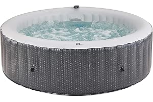 SHATCHI Ottoman Latest Mspa Portable Hot Tub Round 6 Persons Outdoor Bubble Spa Pool Inflation Smart Filtration, UVC Sanitization Technology, 36 Degree Quick Heating