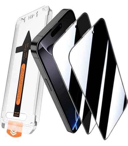 WSKEN Pellicola protettiva privacy per iPhone 15 Pro Max, rimozione automatica della polvere, anti spia a 28 gradi, anti-luce blu, copertura completa 2.5D, pellicola in vetro temperato HD con pulizia