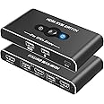 TERRIFI 4K@60Hz HDMI KVM Switch for 1 Monitor & 2 Computers, USB 2.0 & HDMI 2.0, Seamless Switching, Perfect for Dual Computer Setup