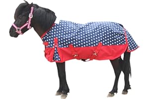 Leberna Waterproof 1200D Lightweight Rainsheet Pony Mini Shetland Turnout Rug 0g Fill (Star, 4'0")