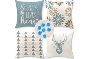 Cirzone Outdoor Kissen Wetterfest 45x45 4er Set Dekokissen, Kissenbezüge Sofakissen für Deko Wohnzimmer, Garten, Balkon