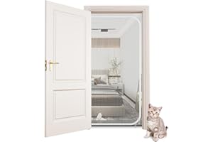 QCXWCJWD Cat Screen Door Partition Mesh Cat Door Screen with Zipper, Heavy Duty Pets Proof Screen Door Prevent Dogs Cats Running Out from Home 90 x 200cm