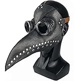 FUXHBFB Maschera Becco for Halloween,Maschera del Medico della Peste Steampunk Maschera Naso Lungo Becco di Uccello,Nose Carn
