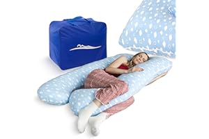 ‎MKS MKS KomfortKissen Original - Premium Orthopaedic Cuddly Pillow | Body Pillow | Side Sleeper Pillow - For Better Sleep and Against Back Pain, 100 x 150 cm (Cotton (Standard) / Clouds)