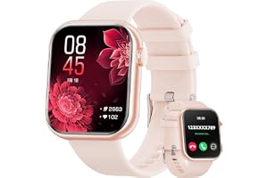 Smartwatch, 1,85 tum Smartklocka för kvinnor med samtal Bluetooth-samtal och handsfree-svar, med stegräknare, handledspulsmät