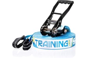 SPIDER SLACKLINE SKS02 - Slackline Kit Training Line - Protection d'arbre, Tendeur à Poignée Ergonomique, Sac de Rangement - Slackliners Dèbutant et Intermédiaire - Sangle Longueur 18 m