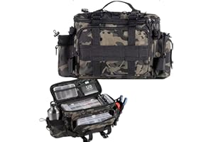 YUEMING Fishing Bag, Single Shoulder Sea Fishing Tackle Bags Tackle Storage Backpack for Carp Fishing, Camouflage Outdoor Carryall Bag Hiking Travel Pack, 40 * 28 * 20CM