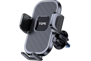 TOPK Car Phone Holder, Universal Phone Mount with Hook, Clip Air Vent Car Mount 360° Rotation, Phone Mount for Cellphones