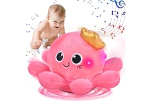 MOJINO Jouet Bebe 2 an, Cadeau Bebe Enfant Fille Garcon, Peluche Musical Jouets D'Éveil à Partir, Trotteur Bébé Garçon, Rose