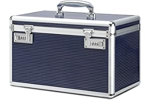 HEWEI WORKS Cassetta dei medicinali con serratura, adatta per riporre oggetti personali importanti. Include una piccola scatola di pillole che è facile da trasportare (Blu/X-largo)