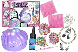 GEMEX Niños Estudio de Gemas para hacer pulseras, collares, llaveros, multicolor, Tamaño Estándar (Famosa 700016092)