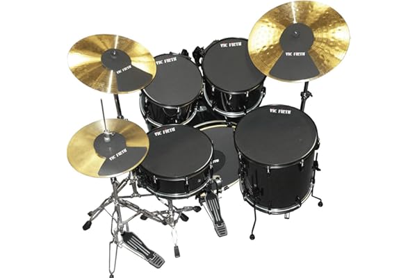 Vic Firth LA Rock Jeu de Pads Silencieux pour Tambours et Cymbales, 25,4 cm (10"), 30,5 cm (12"), 35,6 cm (14"), 40,6 cm (16") et 55,9 cm (22") avec hi-hat et 2 pads pour cymbale