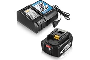 18V 5.0Ah Batería con 14.4-18V 3A DC18RCT para Makita 18V BL1850B BL1850 BL1860 BL1860B BL1830 BL1840 LXT-400 Batería y Cargador DC18RCT DC18RD DC18RA Goodexo