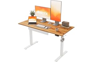 ‎AGILESTIC Agilestic Elektrischer Stehschreibtisch mit Schublade, höhenverstellbarer Schreibtisch, Ergonomischer Stehschreibtisch 120 * 60 aus Holz, mit Memory-Voreinstellungen für Arbeit Heimbüro, Hellbraun