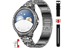 Fitonme Smartwatch damski, odbieranie połączeń, odrzucanie połączeń, zegarek monitorujący aktywność, do telefonów z systemem Android/iOS, czarny