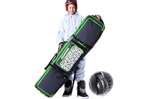 XCMAN Roller Snowboard Bag with Wheels,Adjustable Length,Extra Long/Wide/Deep,Waterproof - with Protection Ribs 140L
