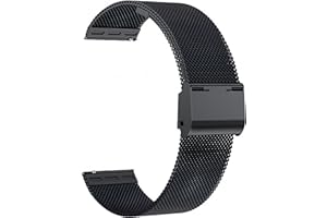 Microwear Cinturino in Acciaio Inossidabile,Cinturino per Orologio 16/18/20/22mm Cinturino Smartwatch in Maglia Intrecciata in Maglia Bracciale Cinturino Fibbia per Uomo e Donna…