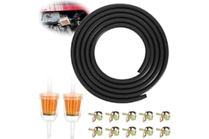 Lociban Kit Tubo Benzina Ø 4 mm, 2 Metri Tubo del Carburante con 2 filtri della benzina e 10 fascette, per Moto, Auto, Scooter, Trattore, Piccoli Motori