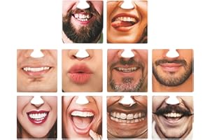 MEMOFYND Lot de 10 dessous de verre pour visage - Dessous de verre - Pour masque - Dessous de verre - Dessous de verre - Pour fête - Accessoires de décoration photo