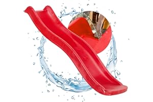 ‎SPIELTURMKING Spielturmking Kinderrutsche Wave 1,75 m Wasserrutsche Spielturm Wellenrutsche Gartenrutsche Anbaurutsche (Rot)