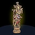 AONA Resin Krishna Statue Large Sized Slim with Flute for Home Decor | Height : 14 Inches (ARBN2)