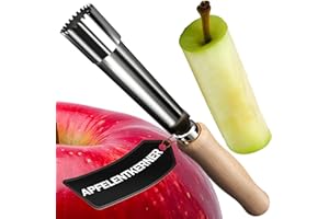 4smile Apfelentkerner - Handlicher Apfelausstecher mit Edelstahl Klinge Ø 1,5 cm und Holzgriff - Hochwertiger Apfelkernausstecher, Apfelstecher, Apfel Entkerner für Bratapfel und Apfelkuchen