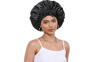 Coubeau Satin haarhaube Zum Schlafen-Bonnet Satin Schlafhaube Haare Schützen mit Gummizug für Damen und Mädchen