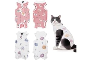 MEYUXG Katzenbody Nach Op, 2 PCS Katzen Body für Katzen Operation, Atmungsaktiv, Verhindert, DASS Katzens Ihre Wunden Lecken, Hilft, Abdominale Wunden Wiederherzustellen, für Spay Bauchwunden Weiblich (L)