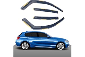 Haibak Wind Deflectors Set Compatible with BMW 1 Series F20 2011-2019 5 Doors Hatchback 4pc Tinted in Channel Fitment