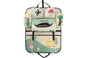 YJZQ Organizador para el respaldo del coche para niños, multibolsillo, dibujos animados, para el asiento del coche, bolsa de almacenaje, organizador para el coche bolsa para botellas bolsa