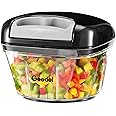 Geedel Manual Pull Food Chopper, 500ML Hand Pull String Onion Chopper Dicer for Kitchen, Easy Cleaning food Chopper for Vegetables, Fruits Nut Garlic Grey Black