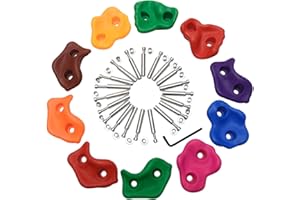 Laluky Rock Climbing Holds Set-Colourful Pig Nose Shape Rock Climbing Holds with Mounting Screws and Hardware Climbing Rock Wall Grips Indoor Outdoor Playground Wooden Play Set