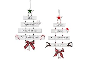 ITSY BITSY PARTY CO Premium Wooden Christmas Decorations - Large Hanging Indoor, Ceiling, Window & Room Decorations