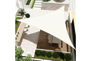 HENG FENG Tenda a Vela Triangolare HDPE 3.6X3.6X3.6m Vela Ombreggiante Parasole Traspirante e Protezione Solare Raggi UV per Esterno Giardino Terrazza Colore Beige