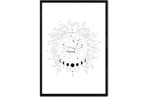 Nacnic Laminant avec la Constellation du Verseau. Affiche avec Le Symbole du Zodiaque Format A3 et Fond Blanc