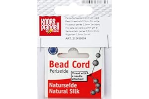KNORR PRANDELL KnorrPrandell Gütermann 2438004 - Filo di Seta per Perle 0,3mm, Confezione da 2 Metri, Colore: Bianco