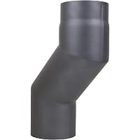 LANZZAS Ofenrohr Versatzbogen – 100 Mm Versatz, Durchmesser 130 Mm, Gussgrau (hitze- Bis 500°C Beständig)