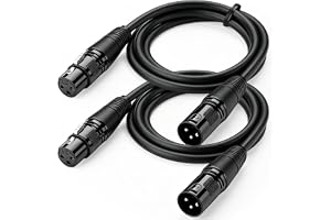 2 stycken XLR-kabel 10 m, symmetrisk mikrofonkabel, XLR kontakt till uttag mikrofonkabel, 3-polig symmetrisk avskärmad mikrofonkabel för förstärkare inspelningsstudio högtalarsystem blandarbord
